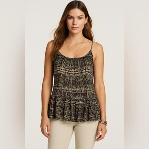 Free‎ People Brown & Cream Crisscross Cami Top | Size Small